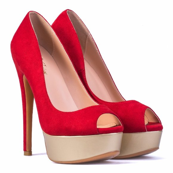 Petit Cadeau Danielle - Classy Peep Toe Pumps, 6" Heels and 1.5" Platform NEW! - Picture 3 of 6